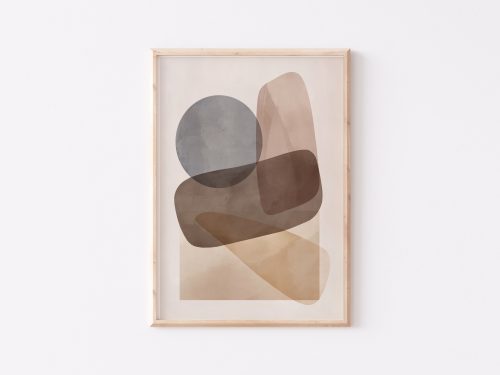 Beige Shapes - Digital Wall Art Poster